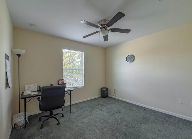 4641 Rivers Landing Way, Tallahassee, FL 32303 - home office featuring carpet flooring and a ceiling fan