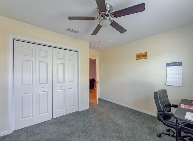 4641 Rivers Landing Way, Tallahassee, FL 32303 - unfurnished office with carpet and ceiling fan