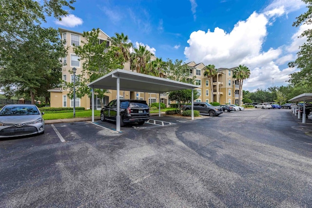 view of parking featuring a carport