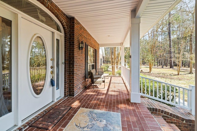 deck featuring a porch