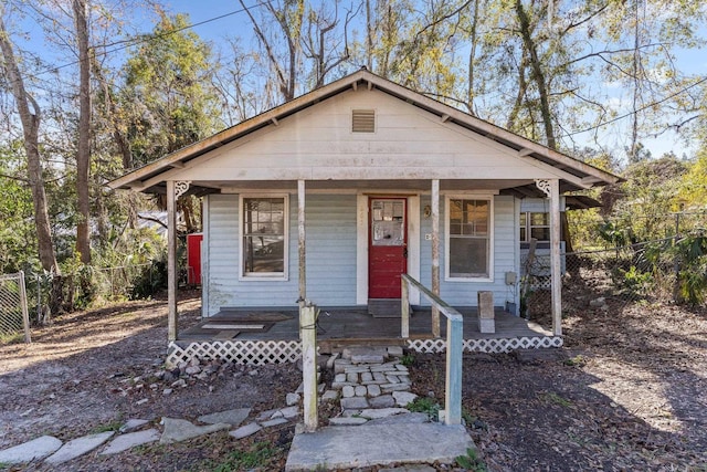 bungalow featuring covered porch