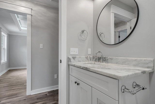 1695 Landing St, Carrabelle, FL 32322 - bathroom featuring wood finished floors and vanity