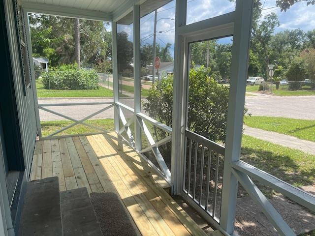 view of unfurnished sunroom