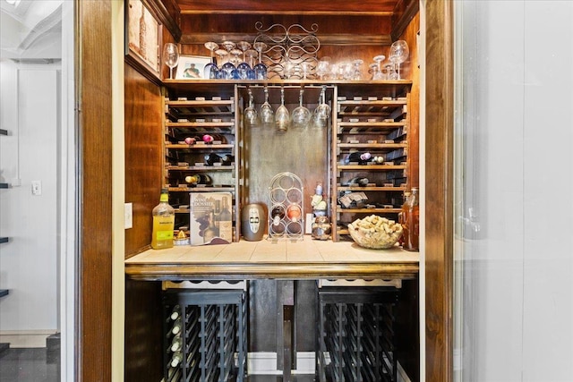 view of wine cellar