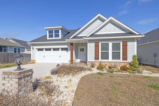 craftsman-style home with a garage