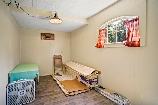 bedroom with hardwood / wood-style flooring