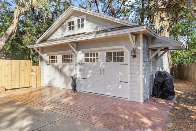 view of garage