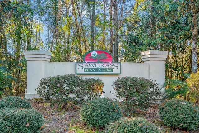 view of community sign