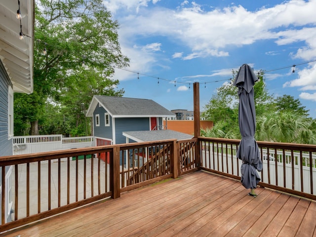 view of wooden deck