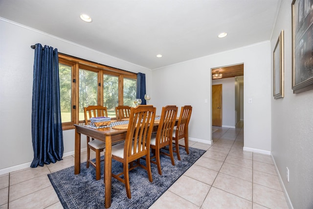 view of tiled dining space