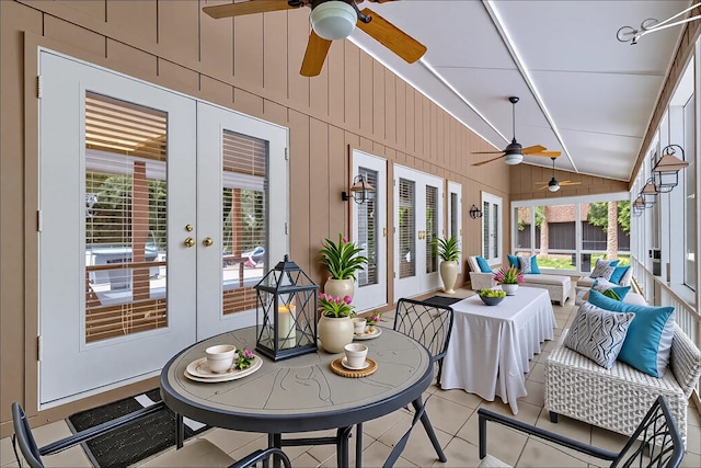 414 Tharpe Cir, Quincy, FL 32351 - sunroom / solarium with french doors, lofted ceiling, and plenty of natural light
