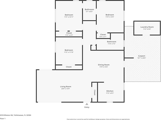 2310 Mission Rd, Tallahassee, FL 32304 - home floor plan