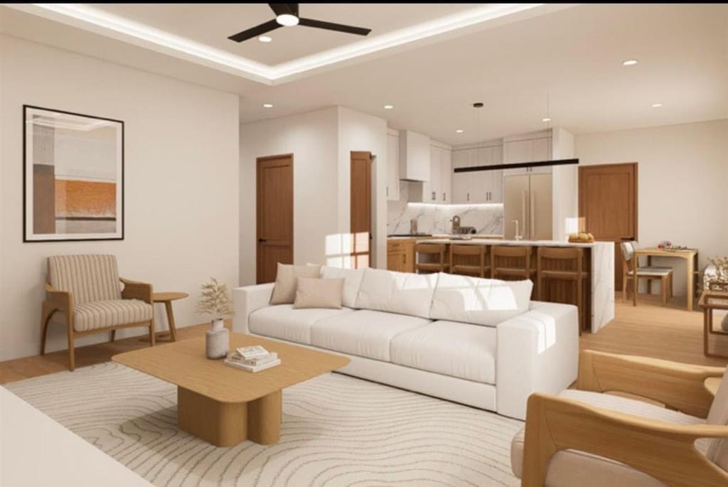 4633 Shelfer Rd, Tallahassee, FL 32305 - living area with ceiling fan and recessed lighting