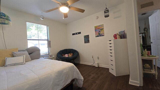 2301 Timber Oaks Ln Bldg 2, Tallahassee, FL 32304 - bedroom with wood finished floors, baseboards, and a ceiling fan