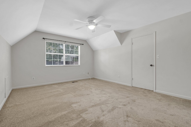 5804 Old Forge Ct, Tallahassee, FL 32317 - additional living space featuring a ceiling fan, lofted ceiling, and carpet