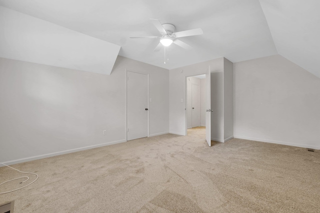 5804 Old Forge Ct, Tallahassee, FL 32317 - additional living space featuring ceiling fan, carpet floors, and vaulted ceiling