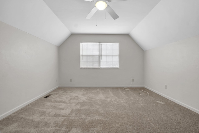 5804 Old Forge Ct, Tallahassee, FL 32317 - bonus room featuring carpet floors, lofted ceiling, and ceiling fan