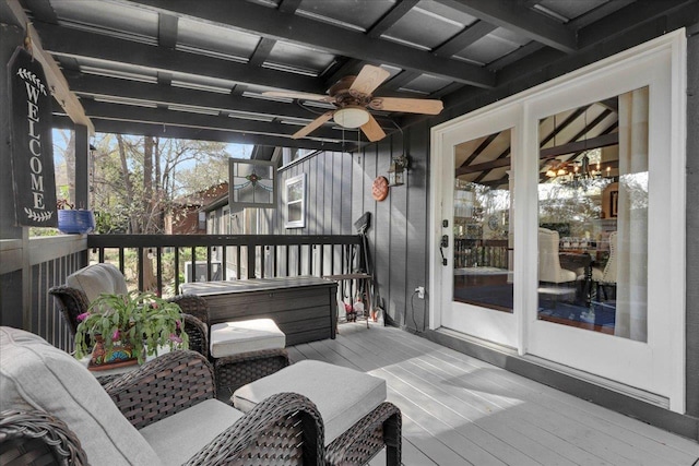 deck with ceiling fan