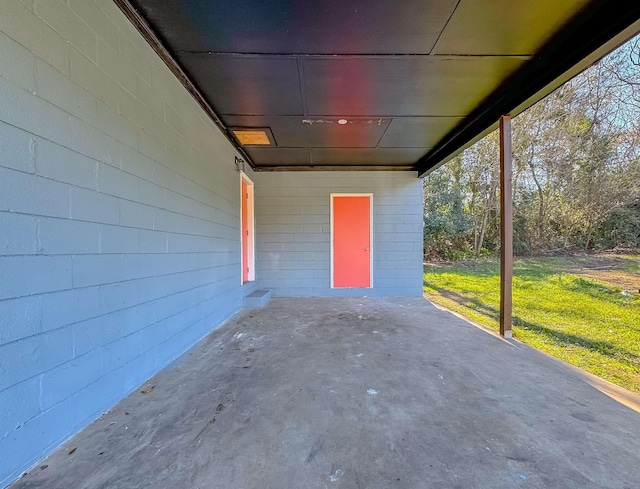 view of patio with an attached carport