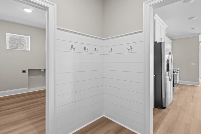 mudroom featuring light hardwood / wood-style floors