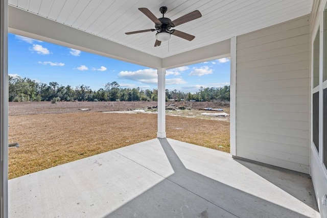 view of patio with ceiling fan