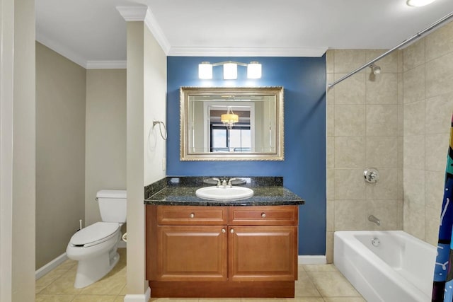 121 N Monroe St Unit 1207, Tallahassee, FL 32301 - full bathroom with tile patterned flooring, vanity,  shower combination, and ornamental molding