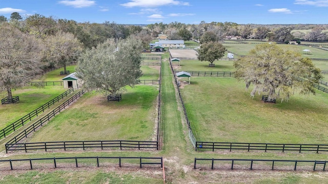 bird's eye view featuring a rural view