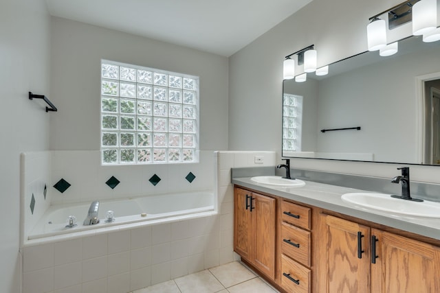1989 Setting Sun Trl, Tallahassee, FL 32303 - full bathroom featuring tile patterned floors, double vanity, and a garden tub