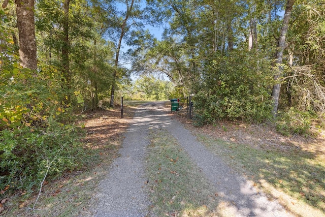 view of road featuring a gate