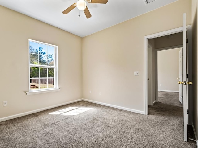 325 Chastain Ln, Tallahassee, FL 32305 - carpeted spare room featuring baseboards and a ceiling fan