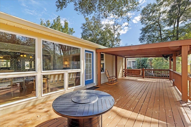 view of wooden deck