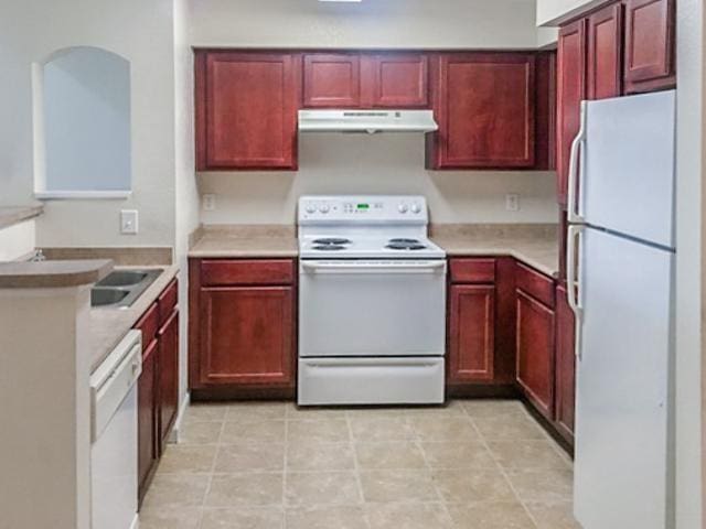 kitchen featuring white appliances