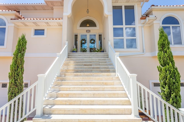 view of exterior entry with french doors