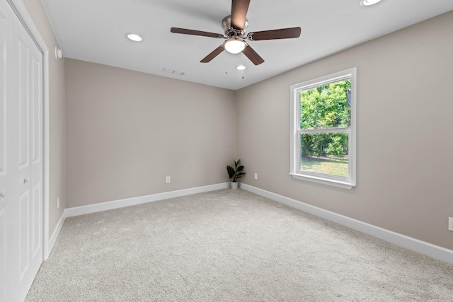 2328 Southampton Dr, Tallahassee, FL 32311 - unfurnished room with ceiling fan, recessed lighting, baseboards, and carpet flooring