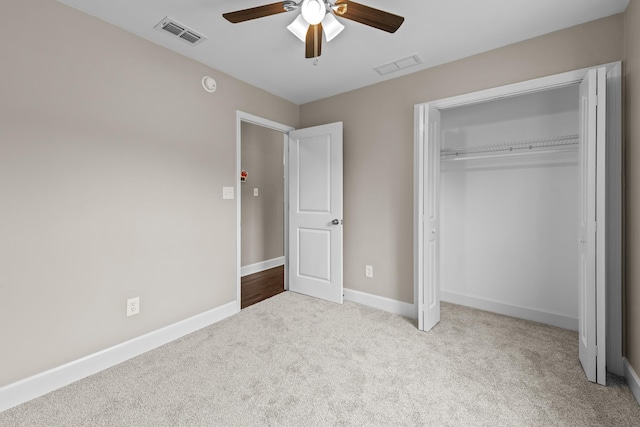 2328 Southampton Dr, Tallahassee, FL 32311 - unfurnished bedroom featuring carpet, a closet, baseboards, and a ceiling fan