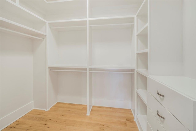 walk in closet featuring wood finished floors