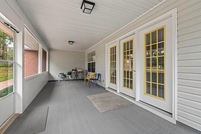 view of unfurnished sunroom