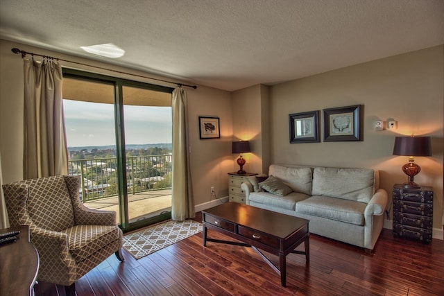 300 S Duval St Unit 1411, Tallahassee, FL 32301 - living area with a textured ceiling and wood-type flooring