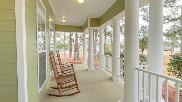 exterior space featuring covered porch