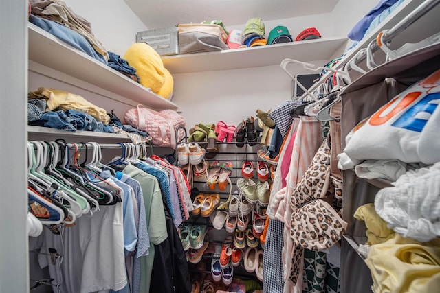 view of walk in closet