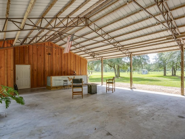 view of garage