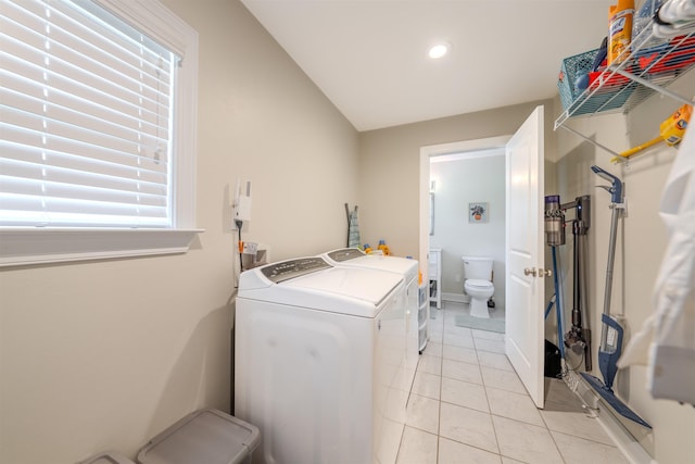 1178 Robin Kay Rd, Tallahassee, FL 32312 - laundry room with independent washer and dryer, light tile patterned flooring, and recessed lighting
