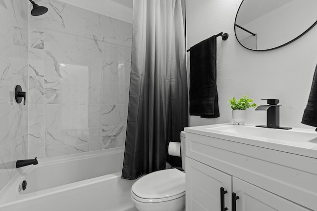 715 Caliark St, Tallahassee, FL 32304 - bathroom with shower / tub combo, vanity, and a textured wall