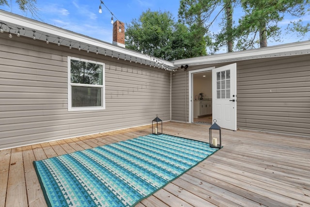 715 Caliark St, Tallahassee, FL 32304 - wooden deck with a sink