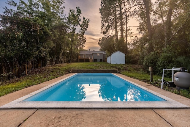 715 Caliark St, Tallahassee, FL 32304 - pool at dusk with an outdoor pool