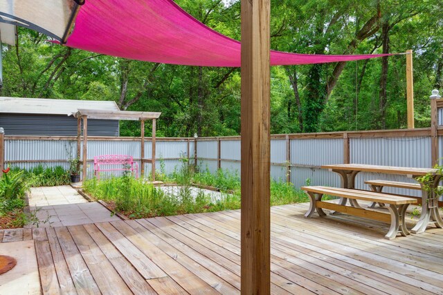 view of wooden deck