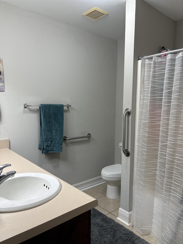 29 Chippewa Rd, Crawfordville, FL 32327 - bathroom with vanity, tile patterned flooring, and a shower with curtain