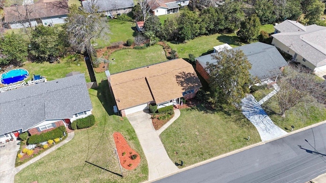 drone / aerial view featuring a residential view