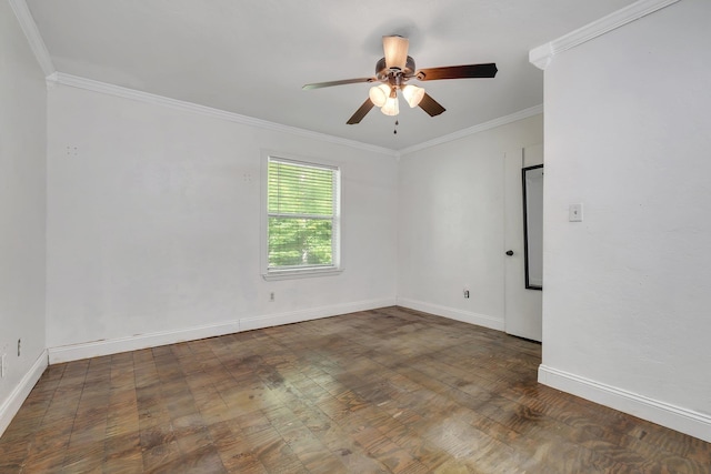3200 Tallavana Trl, Havana, FL 32333 - unfurnished room featuring ornamental molding, a ceiling fan, and wood finished floors