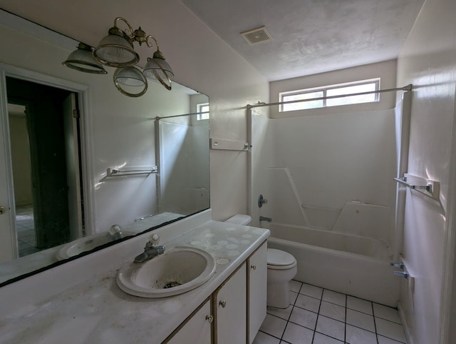 2218 Amelia Cir, Tallahassee, FL 32304 - bathroom with visible vents, washtub / shower combination, toilet, vanity, and tile patterned flooring